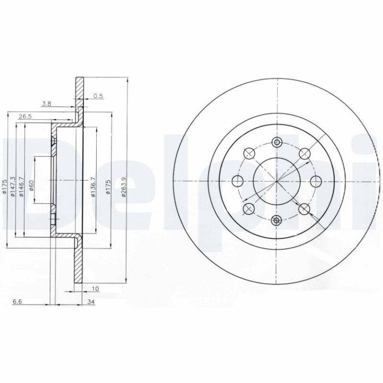 Disques de frein DELPHI BG3945
