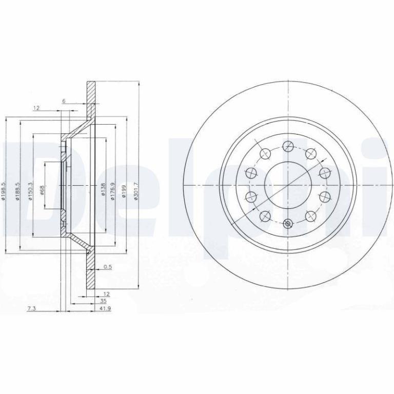 Disques de frein DELPHI ref. BG3956C