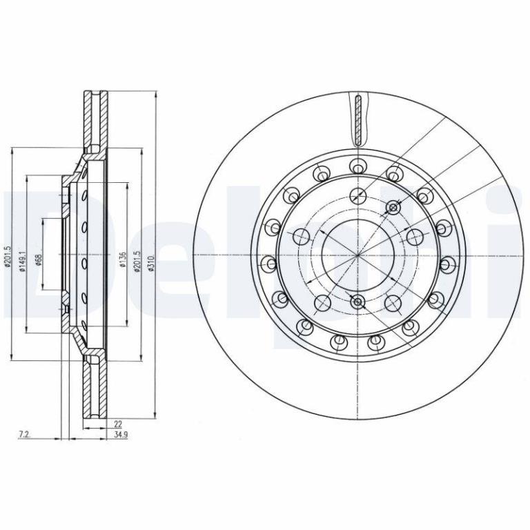 Disques de frein DELPHI BG3958