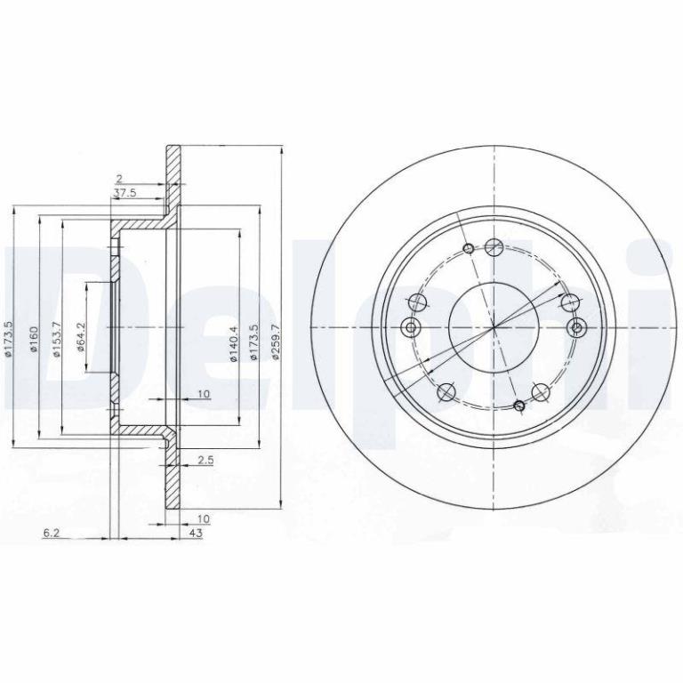 Disques de frein DELPHI BG3964