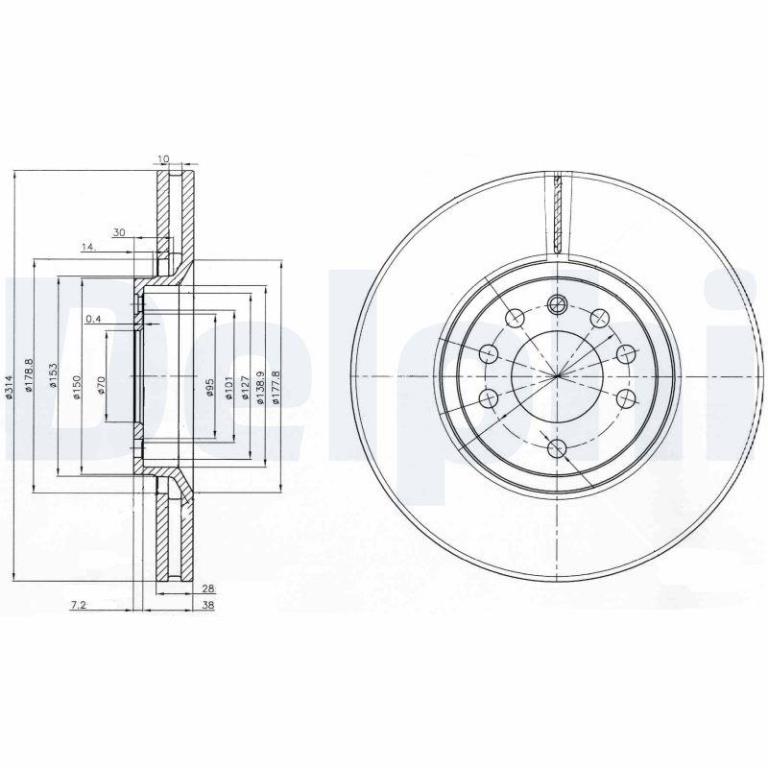 Disques de frein DELPHI ref. BG3973