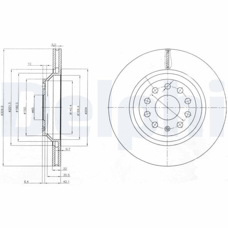 Disques de frein DELPHI BG3975