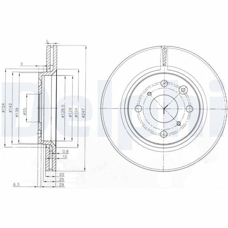 Disques de frein DELPHI ref. BG3976