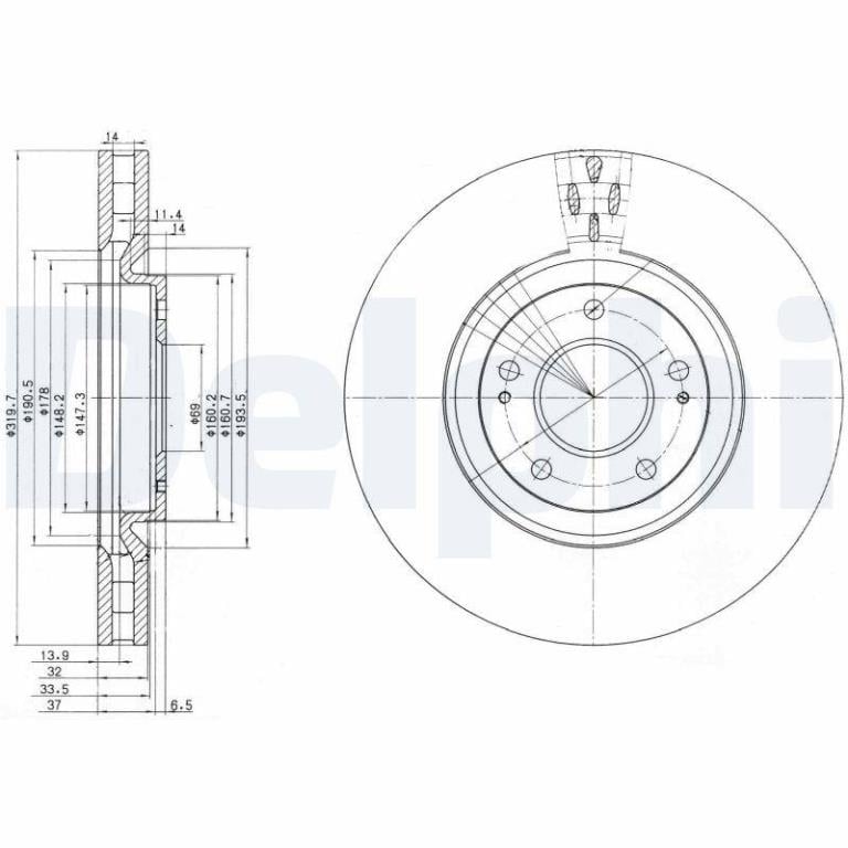 Disques de frein DELPHI BG3988