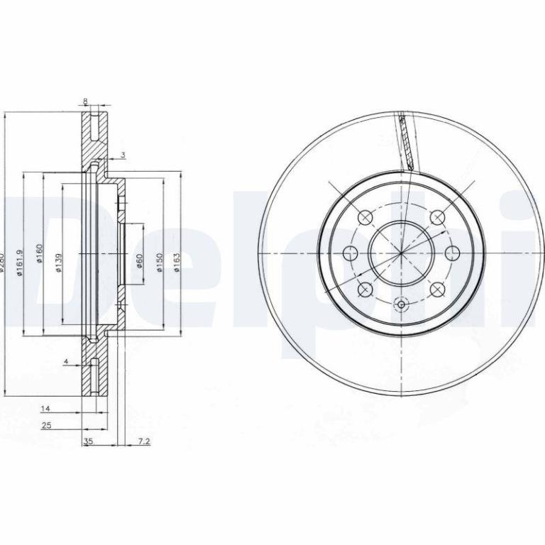 Disques de frein DELPHI ref. BG3989