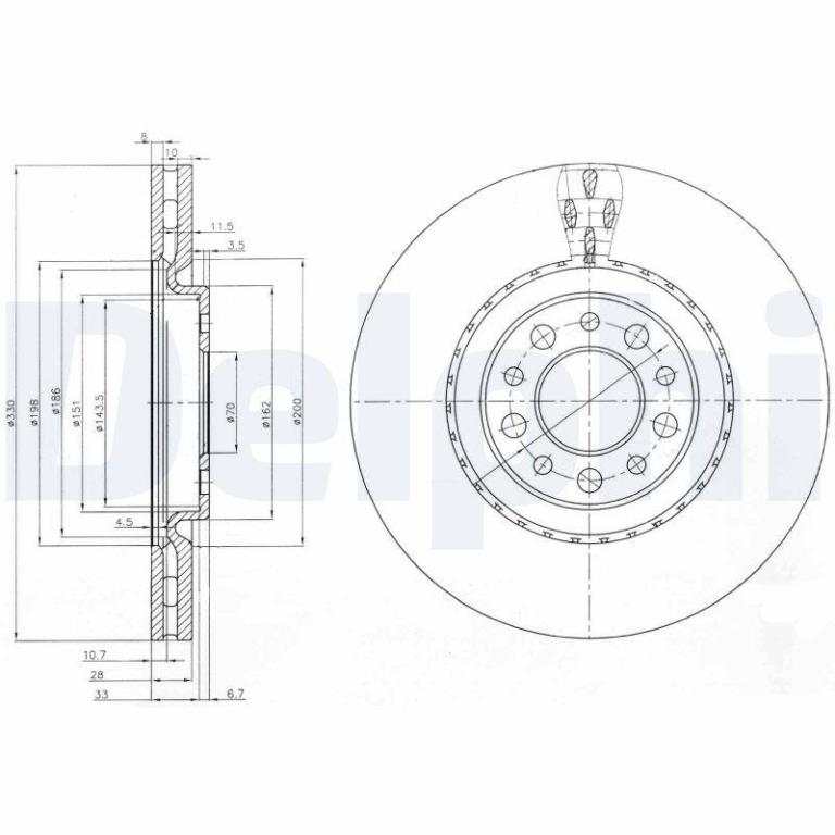 Disques de frein DELPHI ref. BG3993
