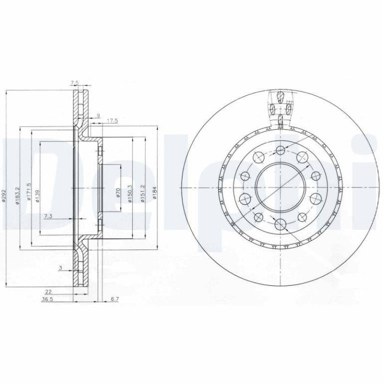 Disques de frein DELPHI BG3995