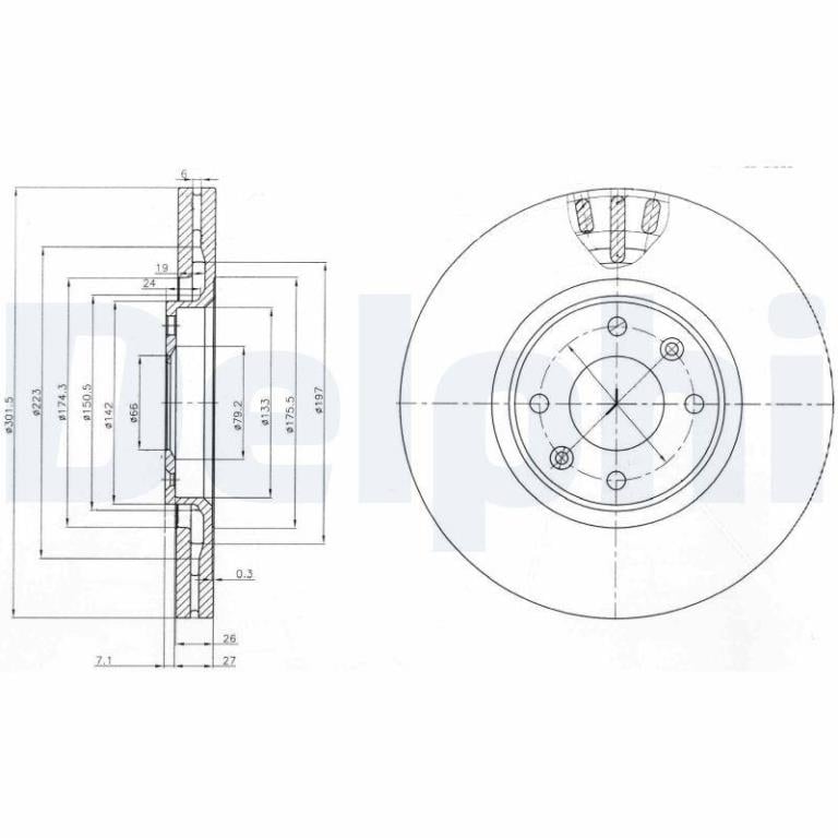 Disques de frein DELPHI ref. BG4002