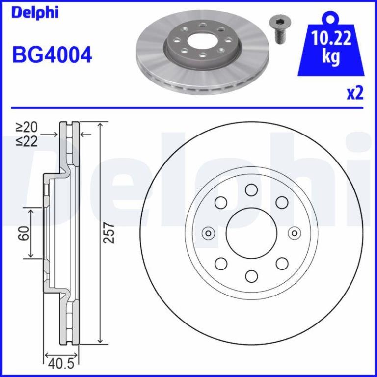Disques de frein DELPHI BG4004
