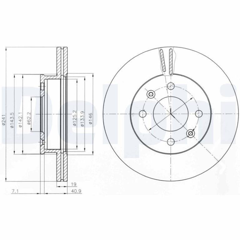Disques de frein DELPHI ref. BG4009