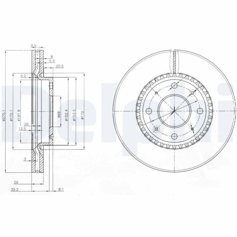 Disques de frein DELPHI BG4016