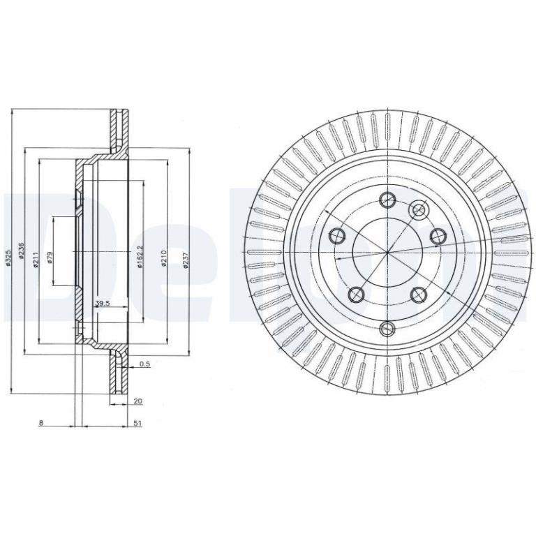Disques de frein DELPHI ref. BG4020C