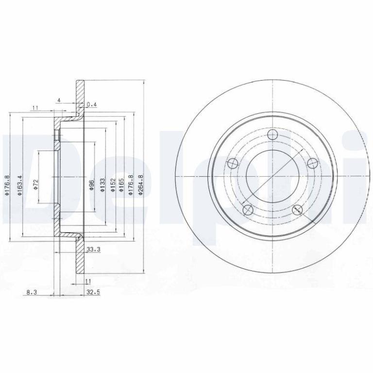 Disques de frein DELPHI ref. BG4025C