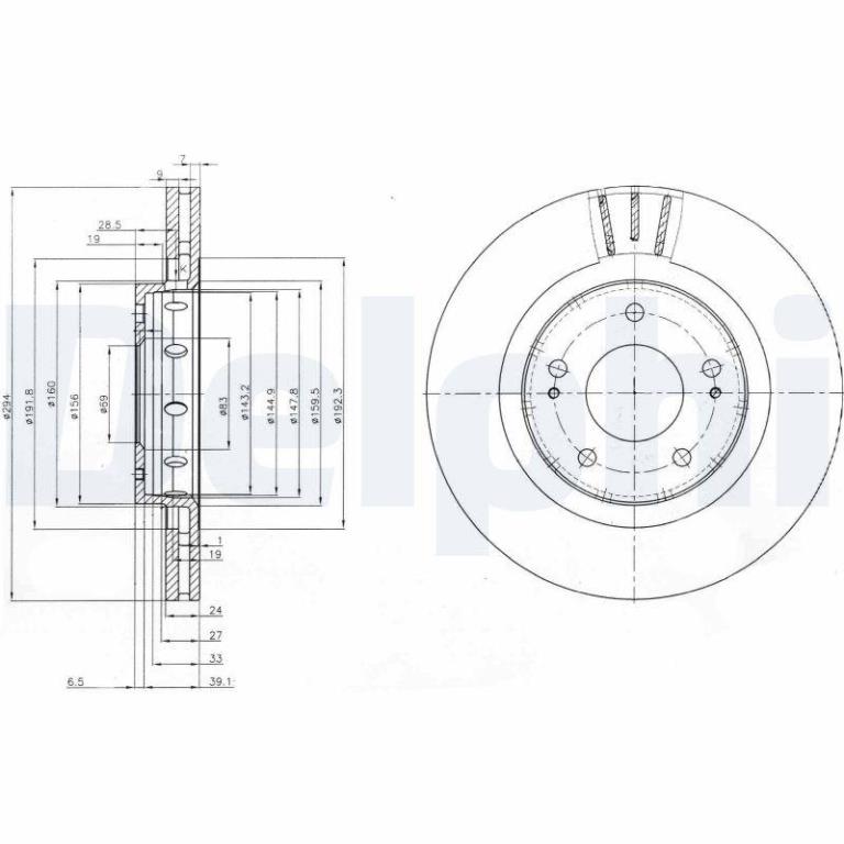 Disques de frein DELPHI BG4038C