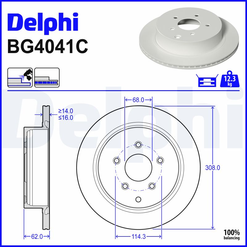 Disques de frein DELPHI BG4041C