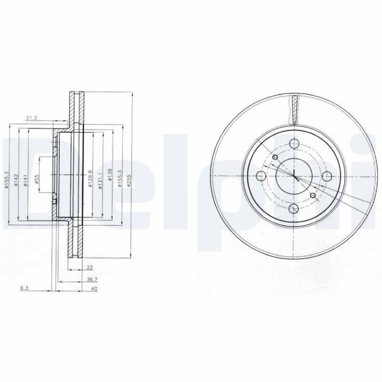 Disques de frein DELPHI BG4053