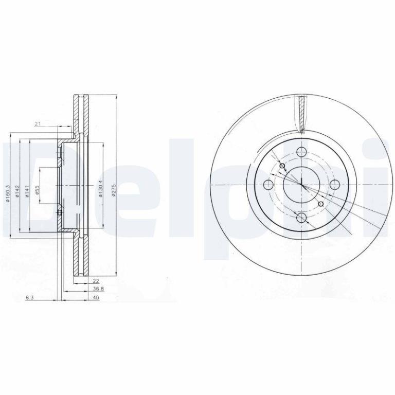 Disques de frein DELPHI BG4054