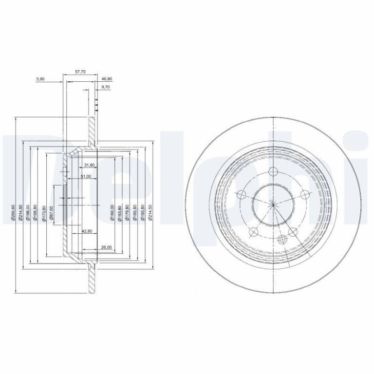 Disques de frein DELPHI ref. BG4063C
