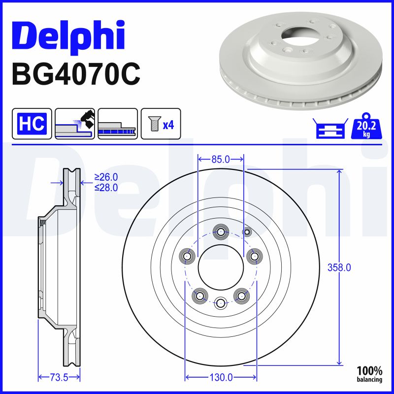 Disques de frein DELPHI BG4070C