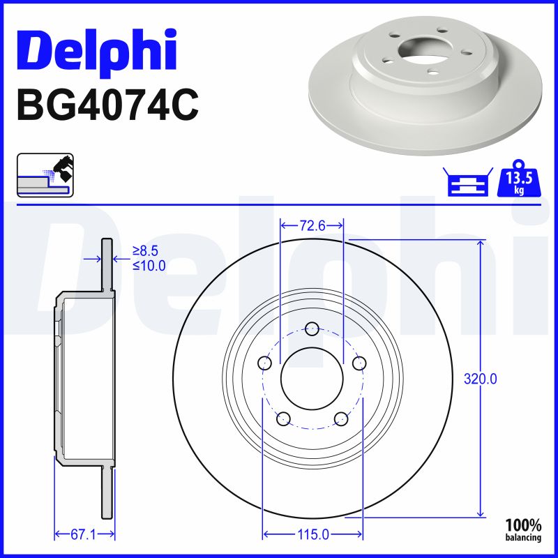 Disques de frein DELPHI BG4074C