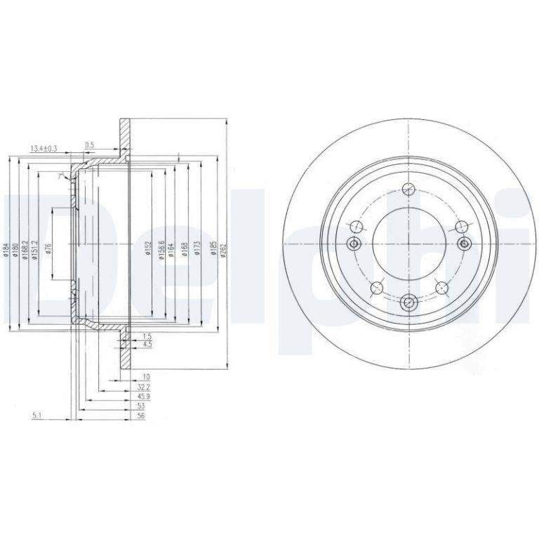 Disques de frein DELPHI ref. BG4082C