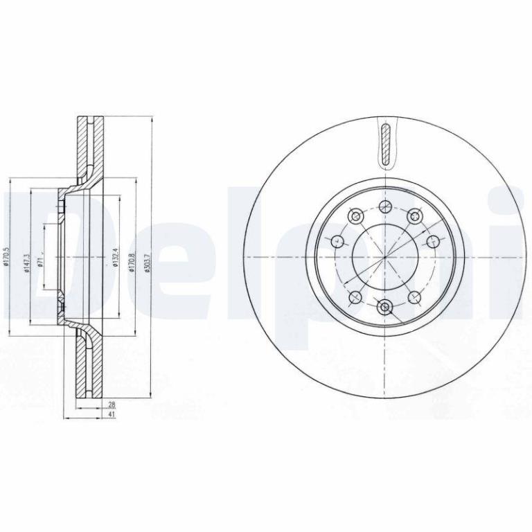 Disques de frein DELPHI ref. BG4083C