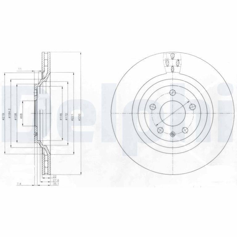 Disques de frein DELPHI BG4087