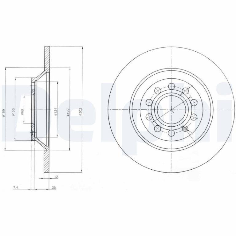 Disques de frein DELPHI BG4088