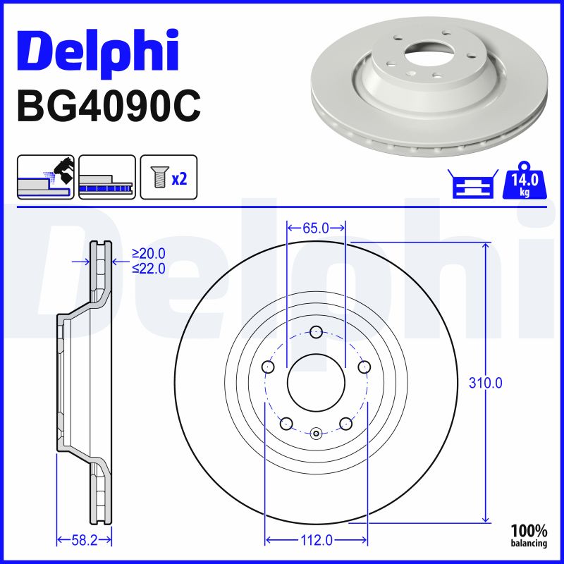 Discos de freno DELPHI ref. BG4090C