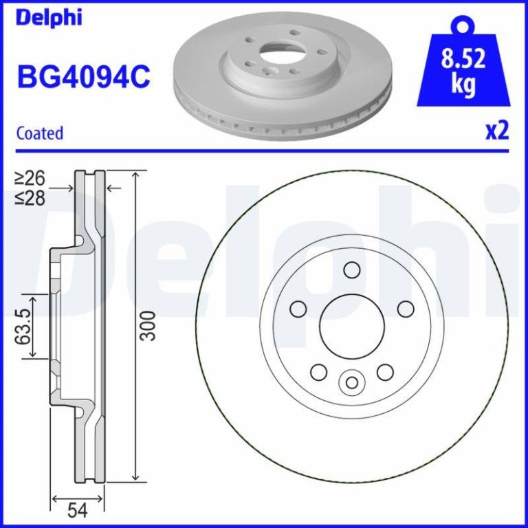 Discos de travão DELPHI ref. BG4094C