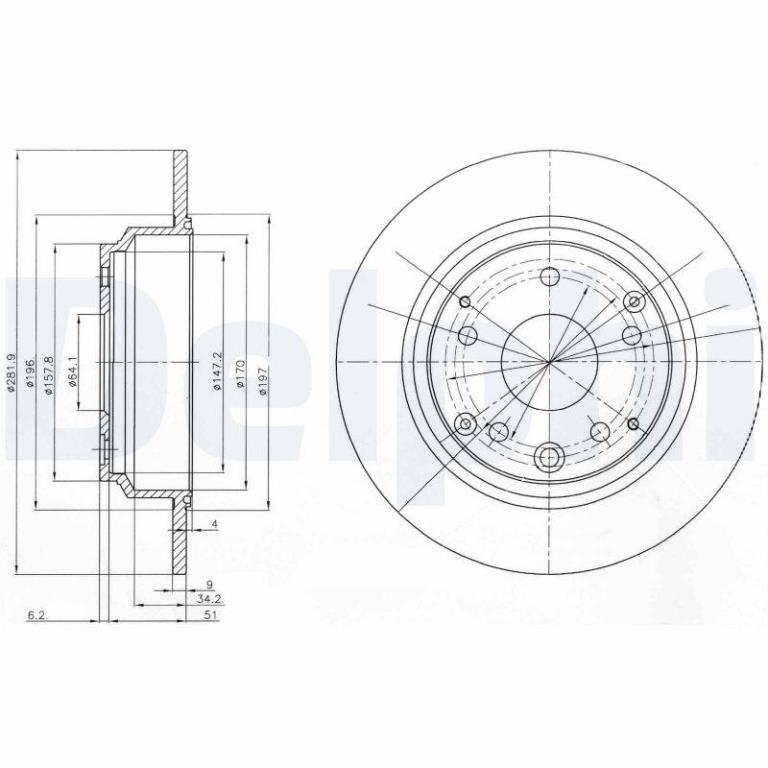 Disques de frein DELPHI BG4095