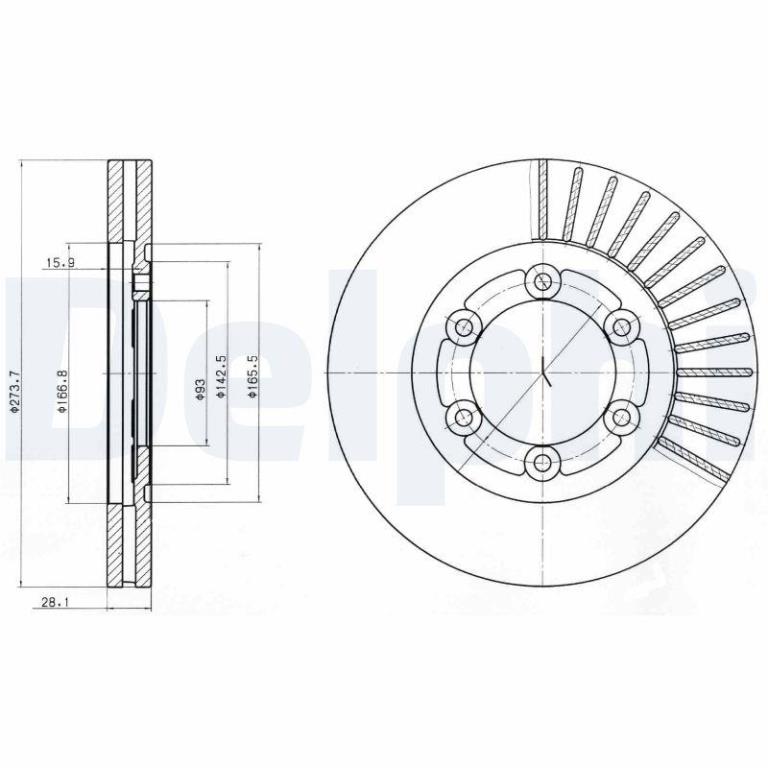 Disques de frein DELPHI ref. BG4105
