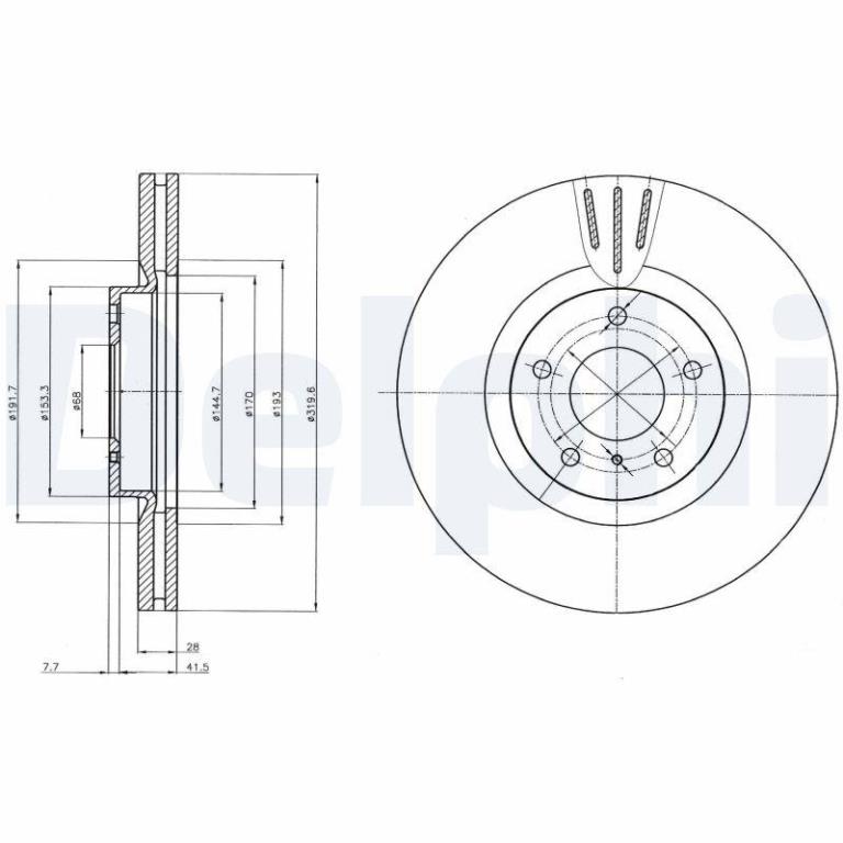 Disques de frein DELPHI ref. BG4107
