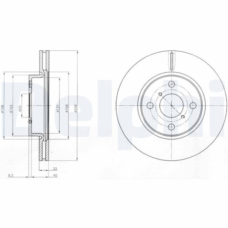 Disques de frein DELPHI ref. BG4116C
