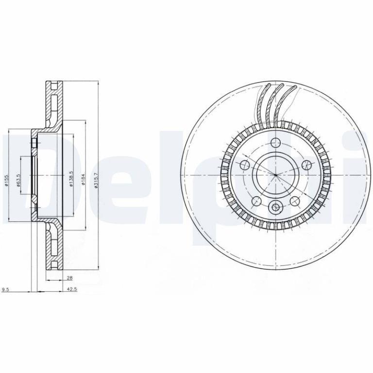 Disques de frein DELPHI ref. BG4123