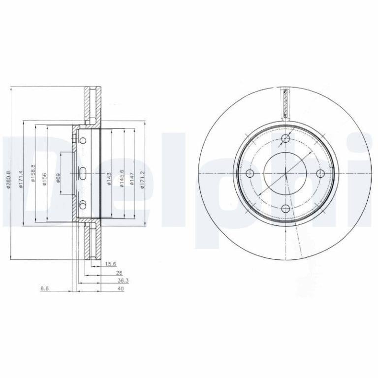 Disques de frein DELPHI ref. BG4127