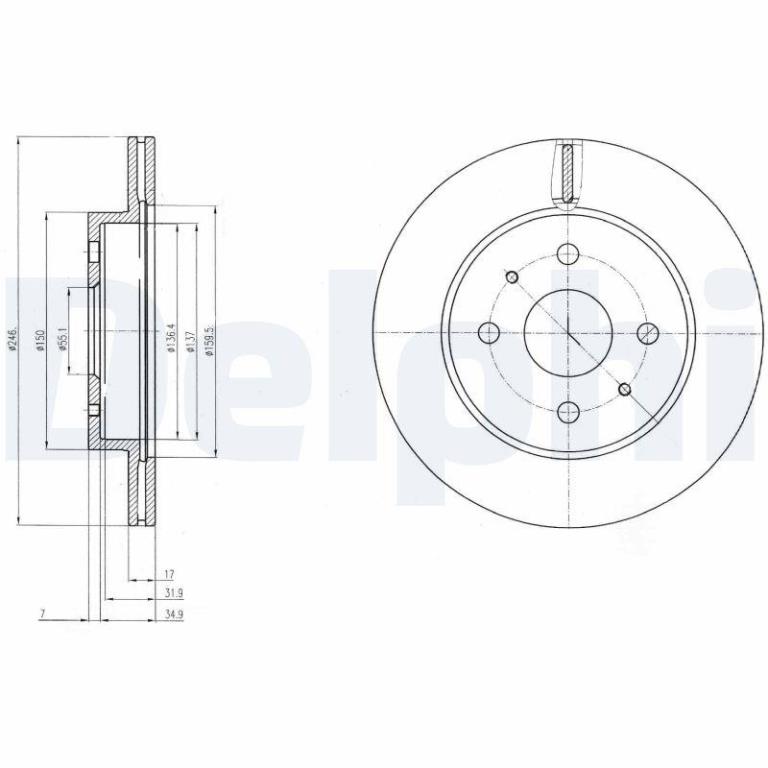 Disques de frein DELPHI BG4128