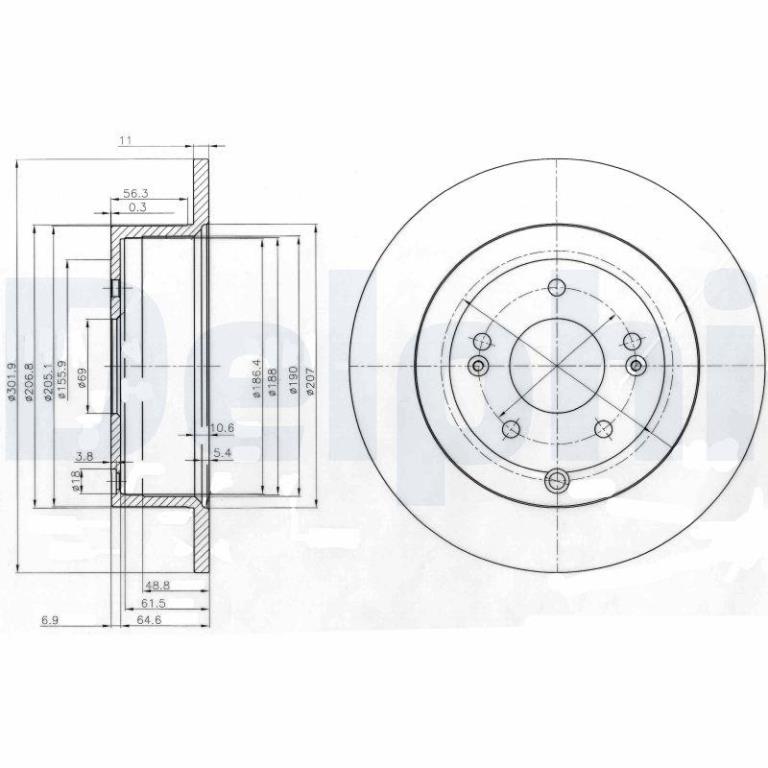 Disques de frein DELPHI BG4136