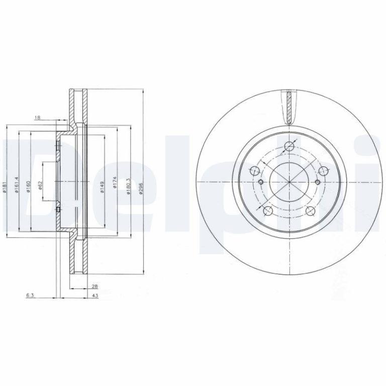 Disques de frein DELPHI ref. BG4139C