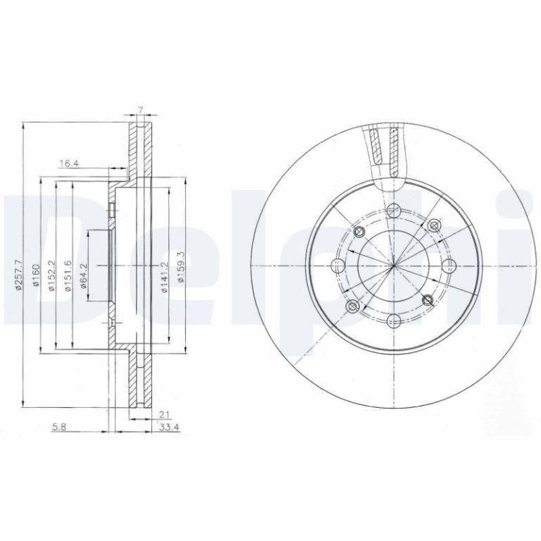 Disques de frein DELPHI BG4148C