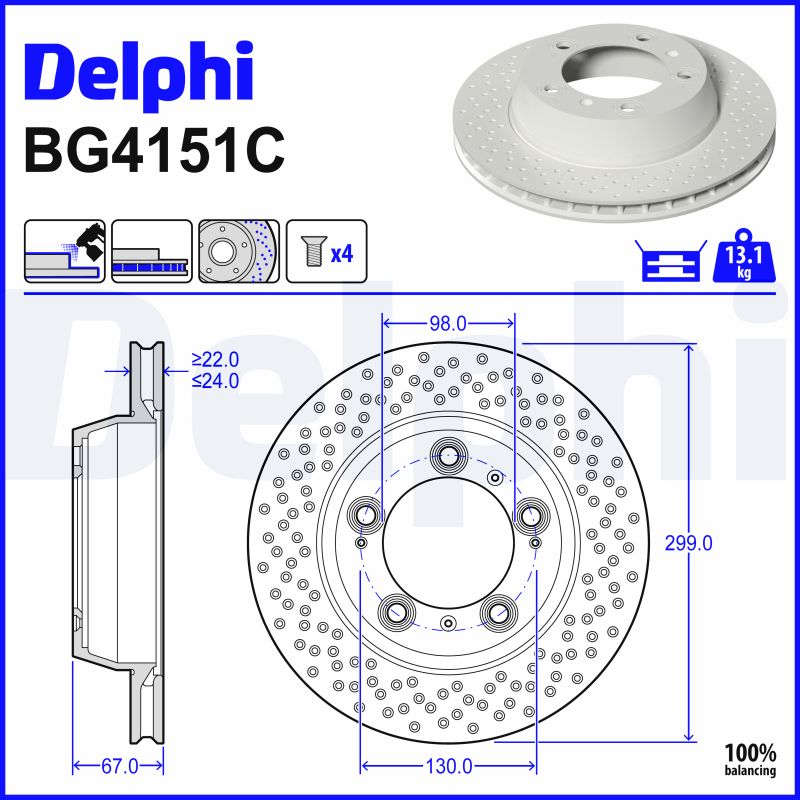 Disques de frein DELPHI BG4151C