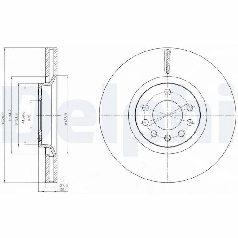 Discos de freno DELPHI ref. BG4185C