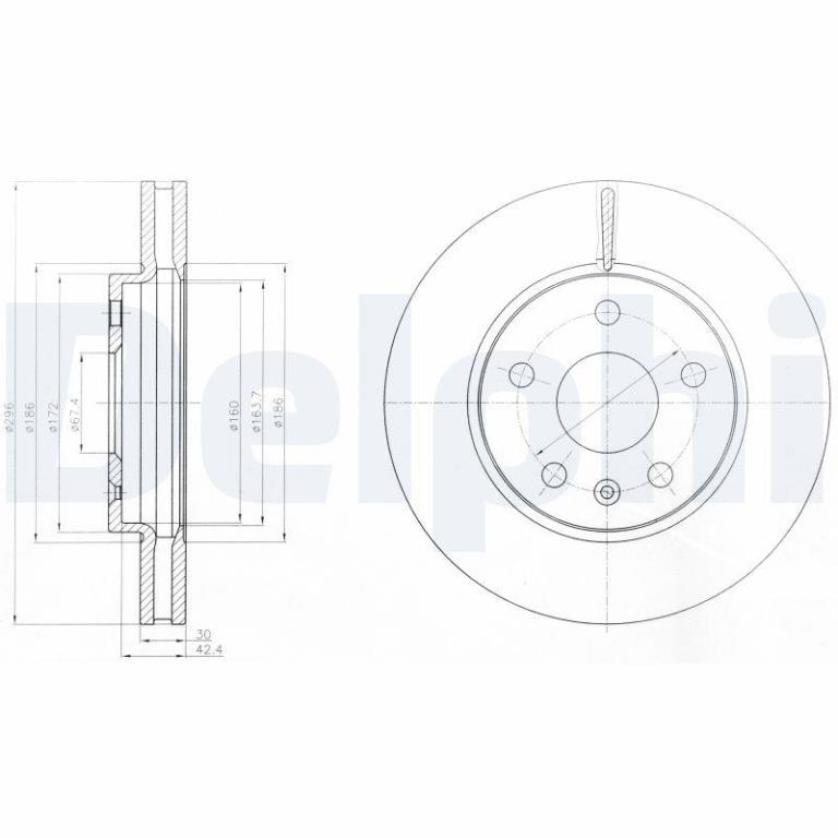 Disques de frein DELPHI BG4187C