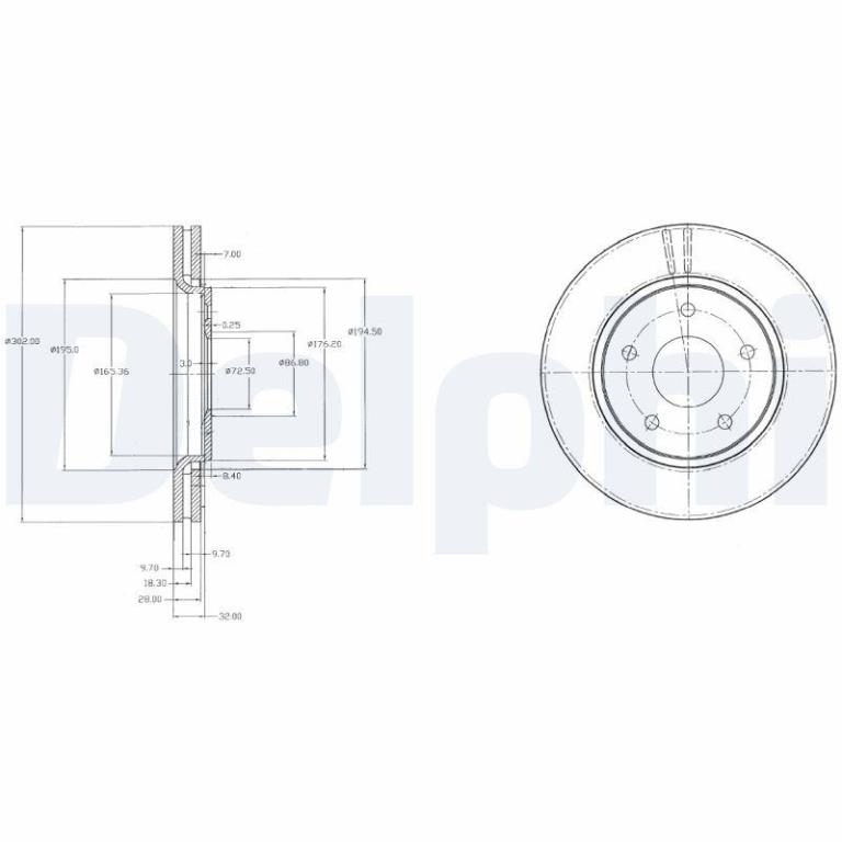 Disques de frein DELPHI ref. BG4212