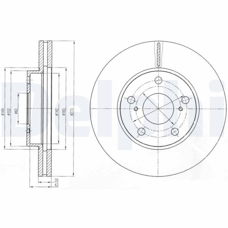 Disques de frein DELPHI BG4234C