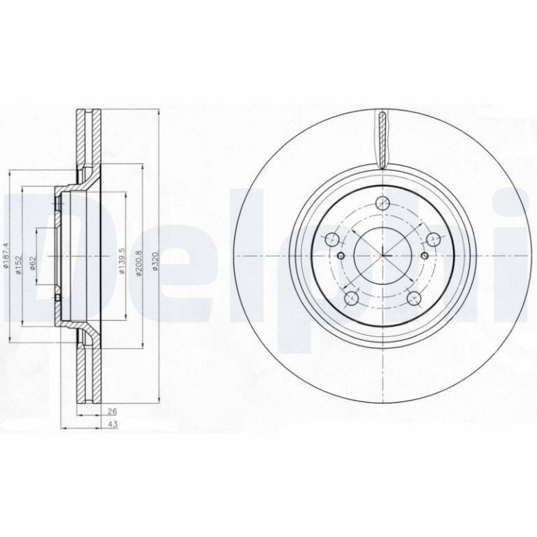 Disques de frein DELPHI ref. BG4235