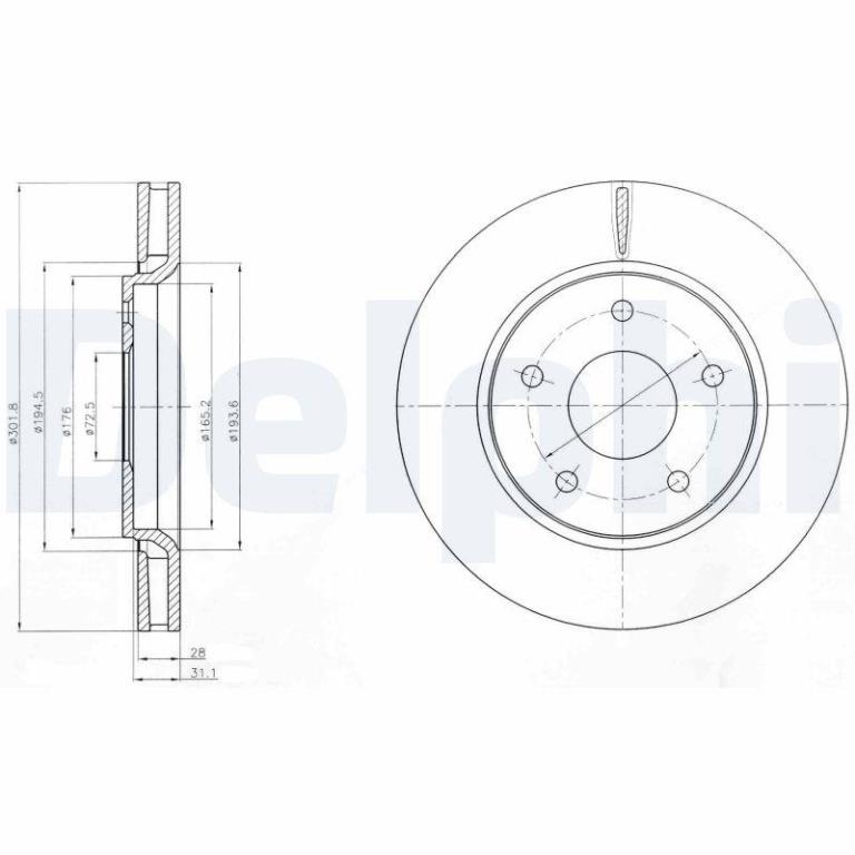Disques de frein DELPHI BG4248