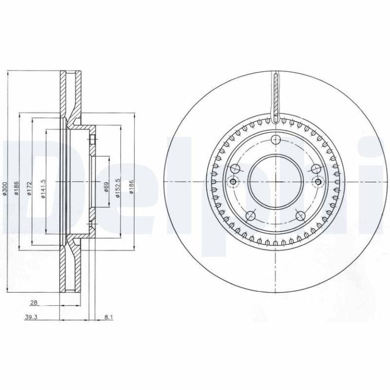 Disques de frein DELPHI BG4251C