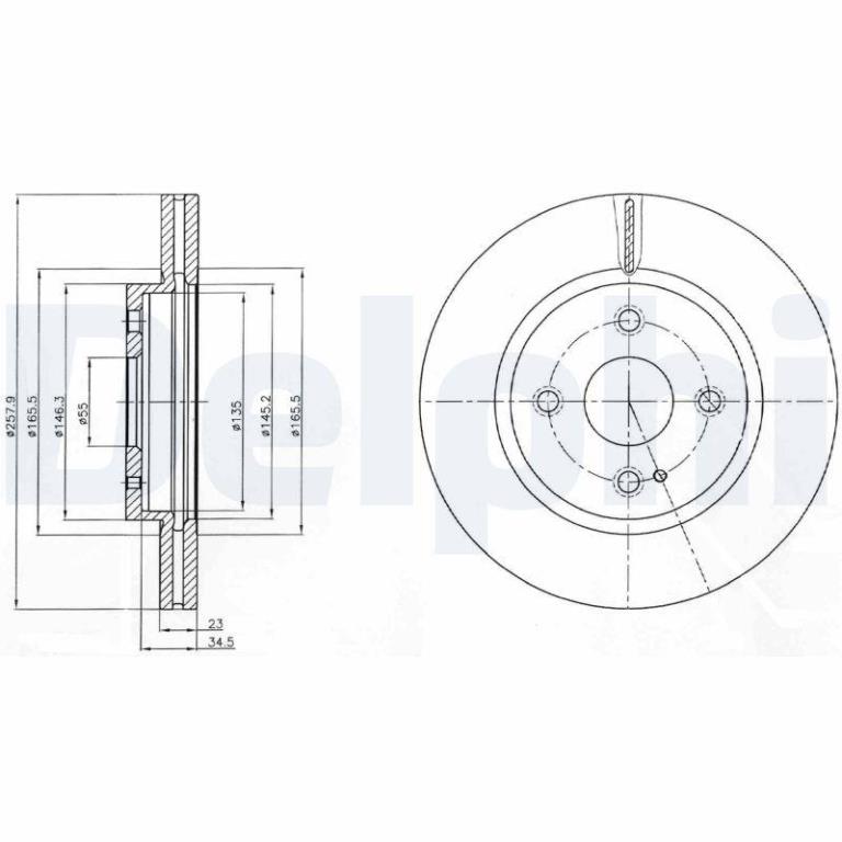 Disques de frein DELPHI ref. BG4254C