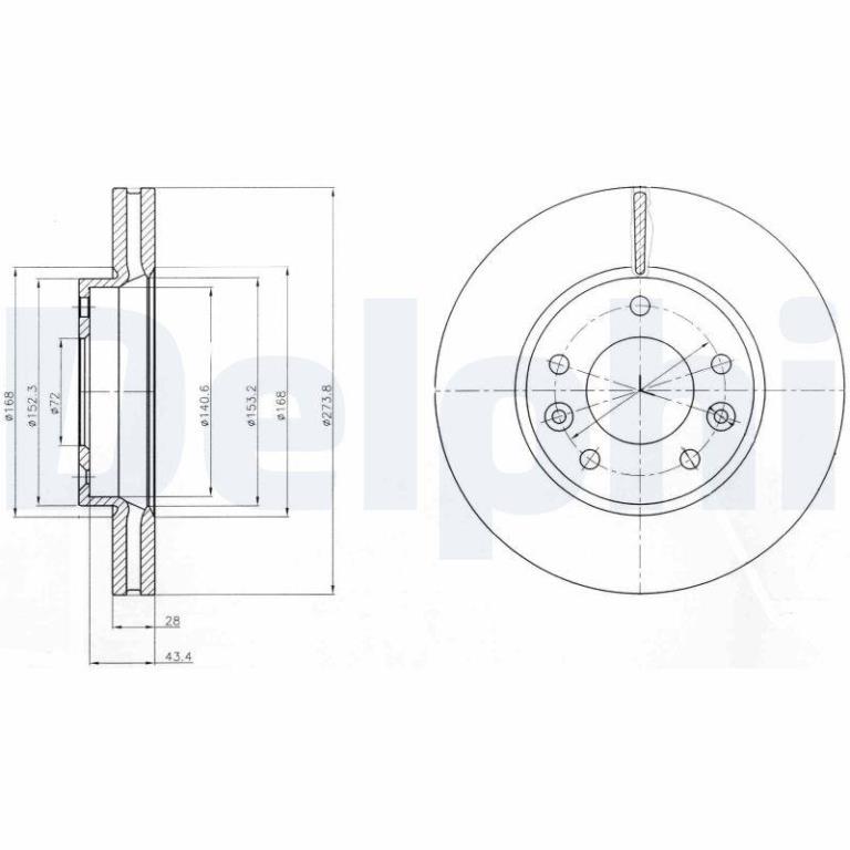 Disques de frein DELPHI ref. BG4261